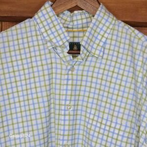 Robert Talbott Mens L Button Down Shirt Plaid Long Sleeve 100% Cotton BUNDLE
